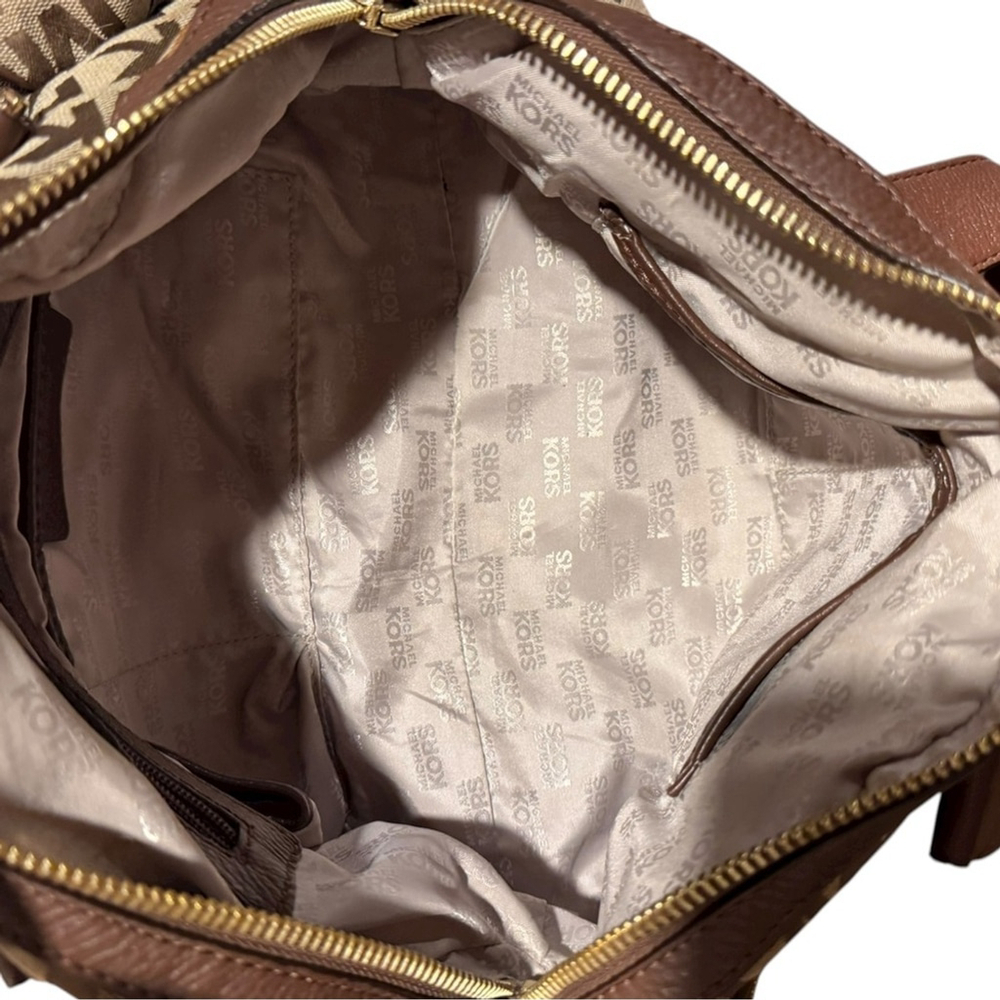 Michael Kors Brookville Large Jacquard Leather Satchel - Picture 12 of 15